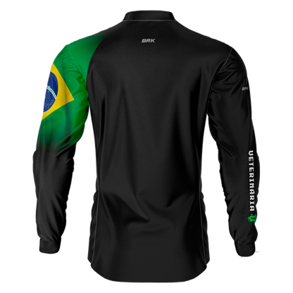 Camisa Agro Brk Veterinária Preta com UV50+ - Brk Agro