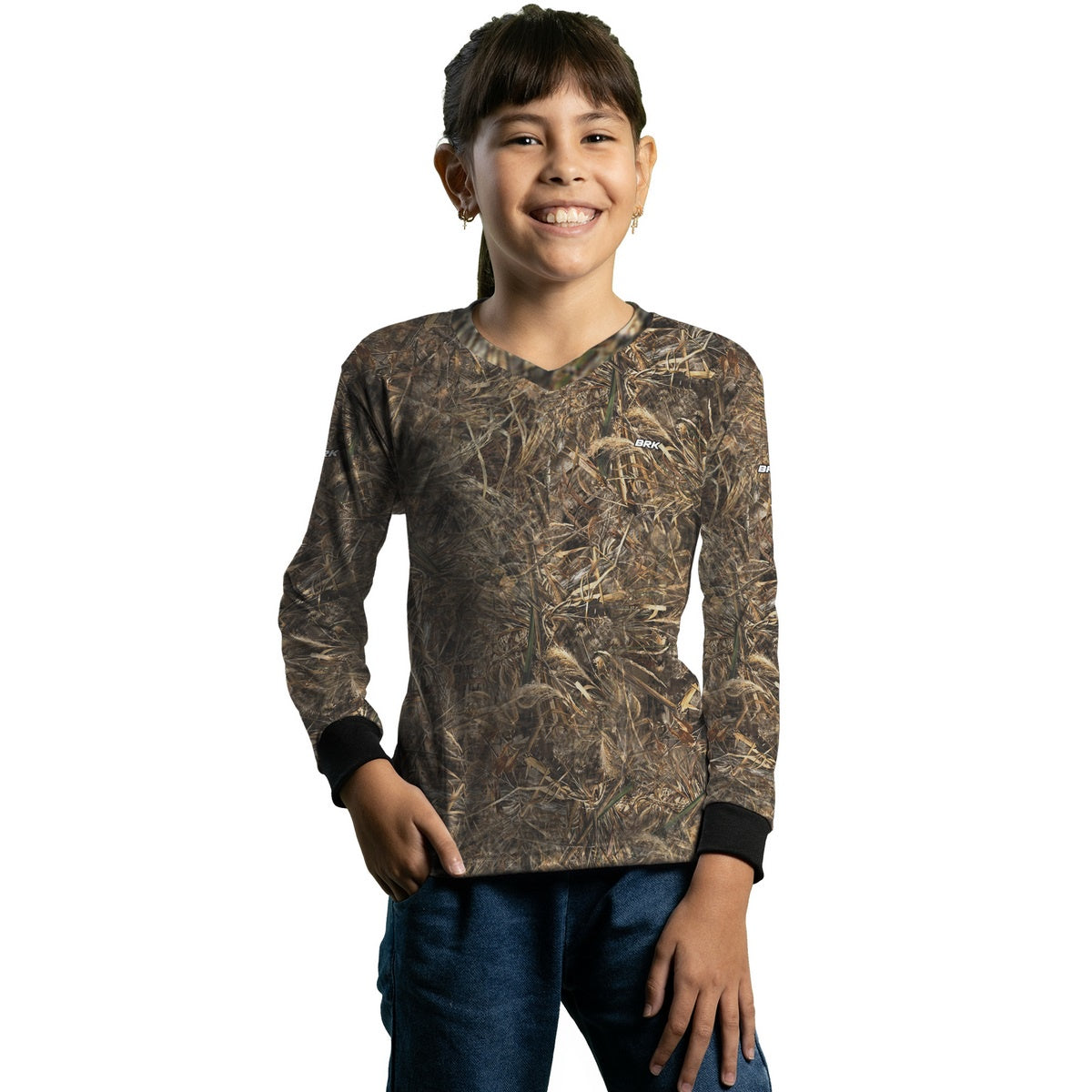 Camisa Infantil Agro Brk Camuflado Real Tree com Proteção com Proteção Solar UV50+ - Brk Agro
