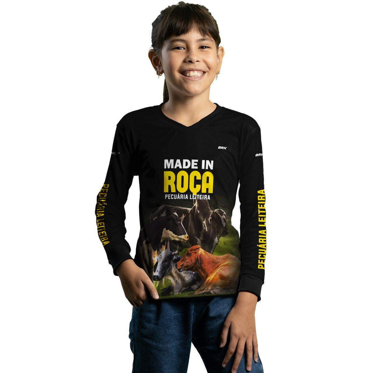 Camisa Infantil BRK Agro Gado Cruzado Pecuária Leiteira com Proteção Solar Uv50+ - Brk Agro