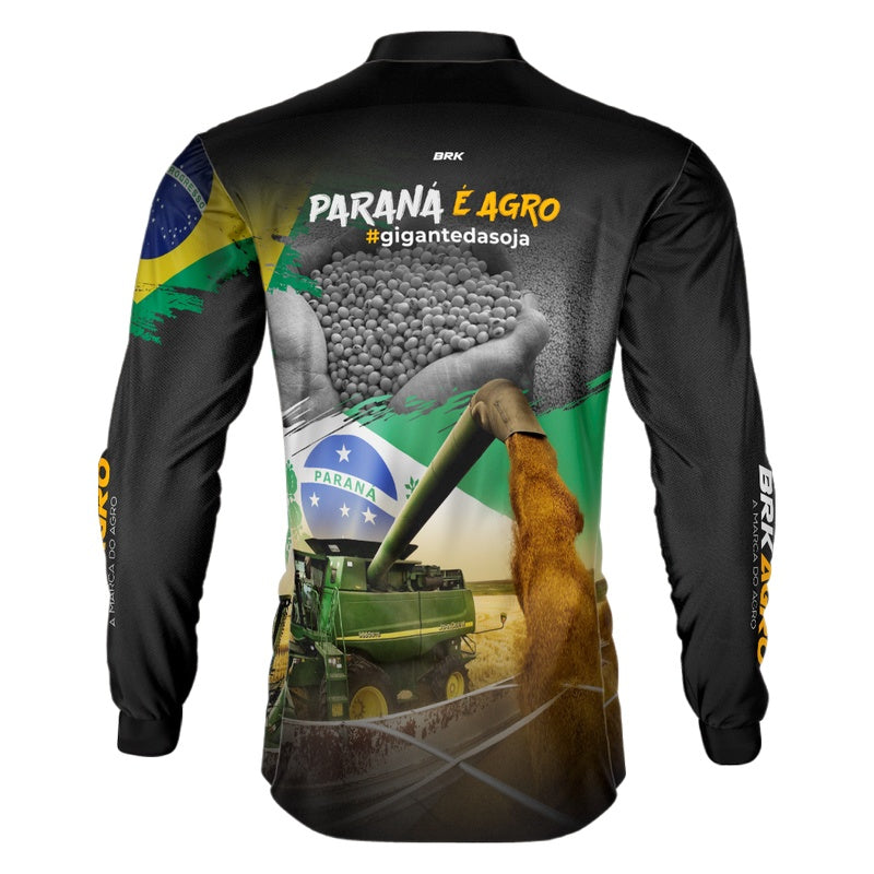 Camisa Agro Brk Paraná é Agro Soja com Proteção Solar UV50+ - Brk Agro
