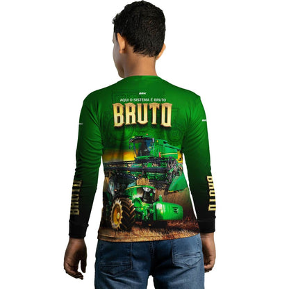 Camisa Agro Brk Verde Sistema é Bruto com Proteção Solar UV50+ - Brk Agro