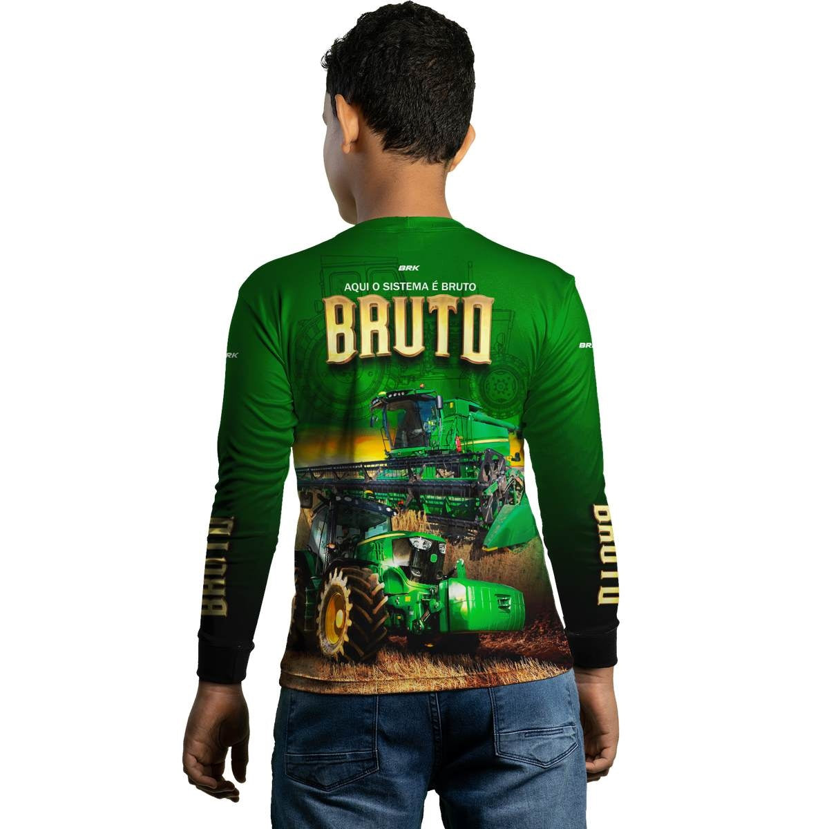 Camisa Agro Brk Verde Sistema é Bruto com Proteção Solar UV50+ - Brk Agro