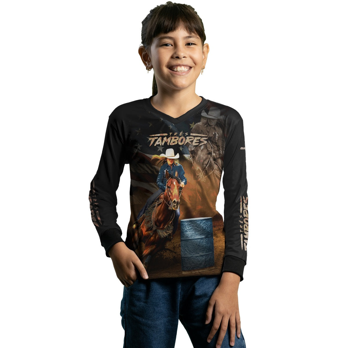Camisa Agro Brk Três Tambores c/ Escrita Rosa Claro com UV50+ - BRK AGRO