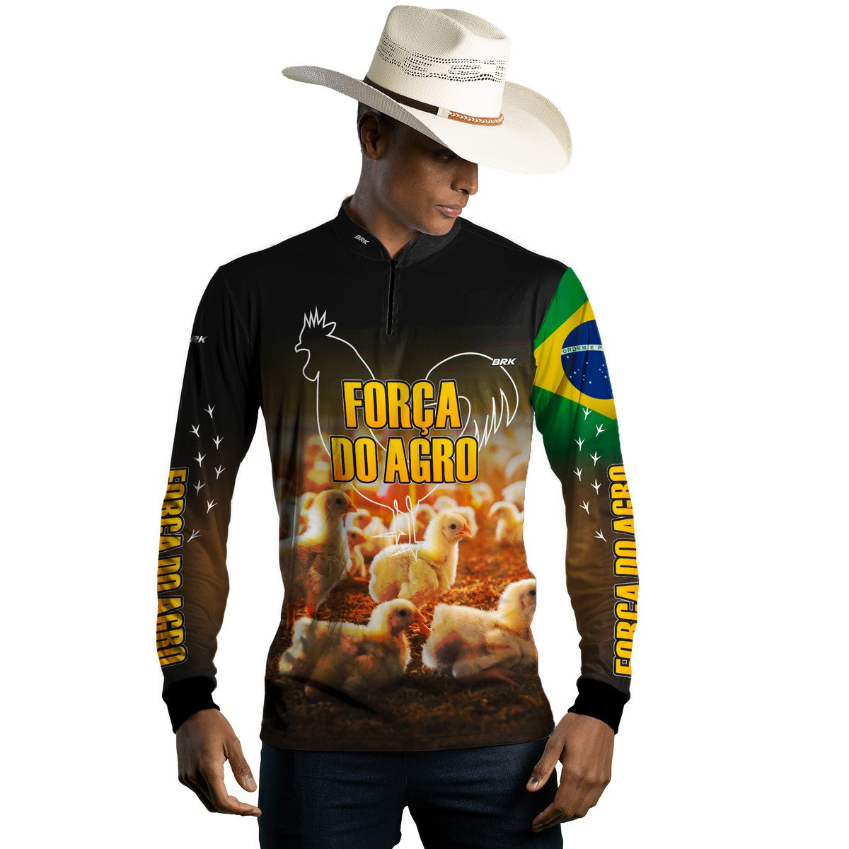 Camisa Agro Brk Força do Agro - Granja com Proteção Solar UV50+ - Brk Agro