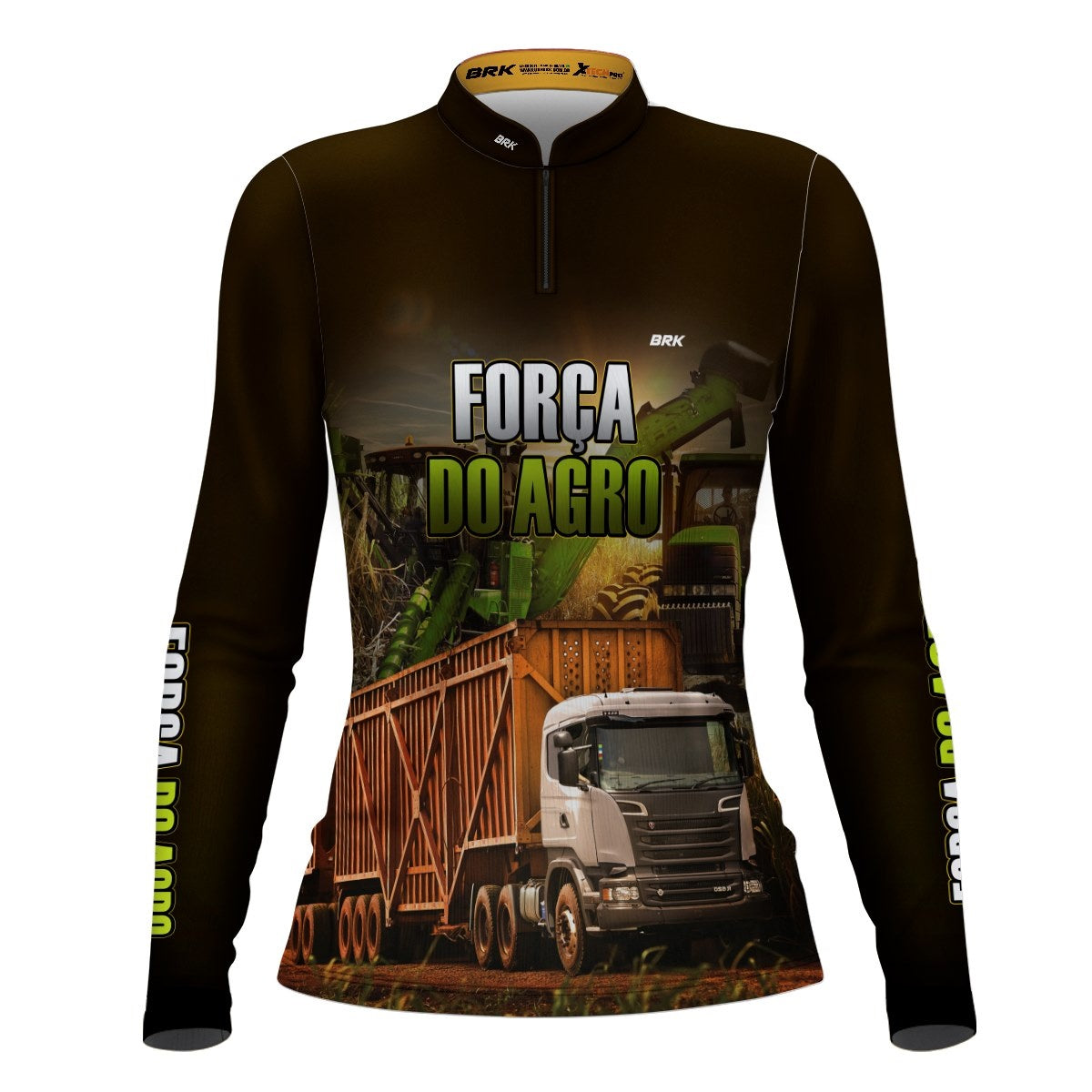 Camisa Agro Brk A Força do Agro Caminhão Colheita de Cana com Proteção Solar UV50+ - Brk Agro