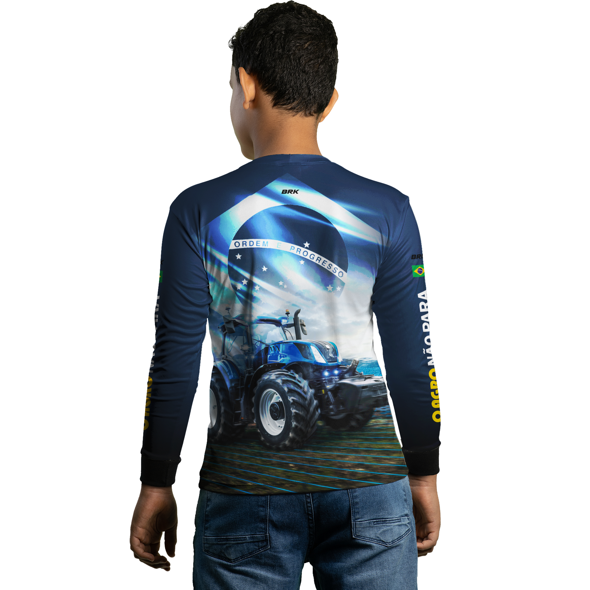 Camisa Agro Brk O Agro não Para Azul 02 com Proteção Solar UV50+ - BRK AGRO