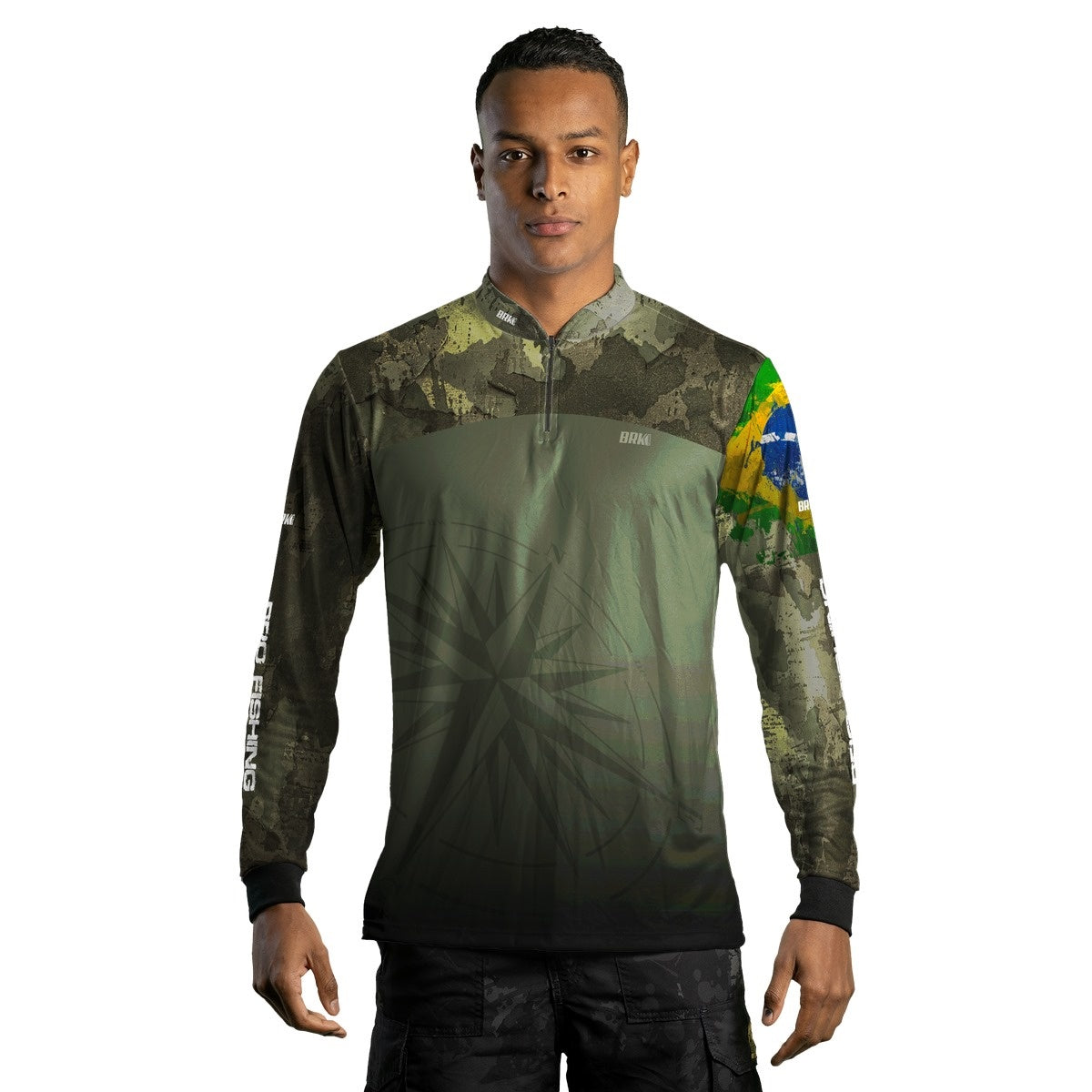 Camisa Agro Brk Bussola Brasil Camuflada com Proteção Solar UV50+ - Brk Agro