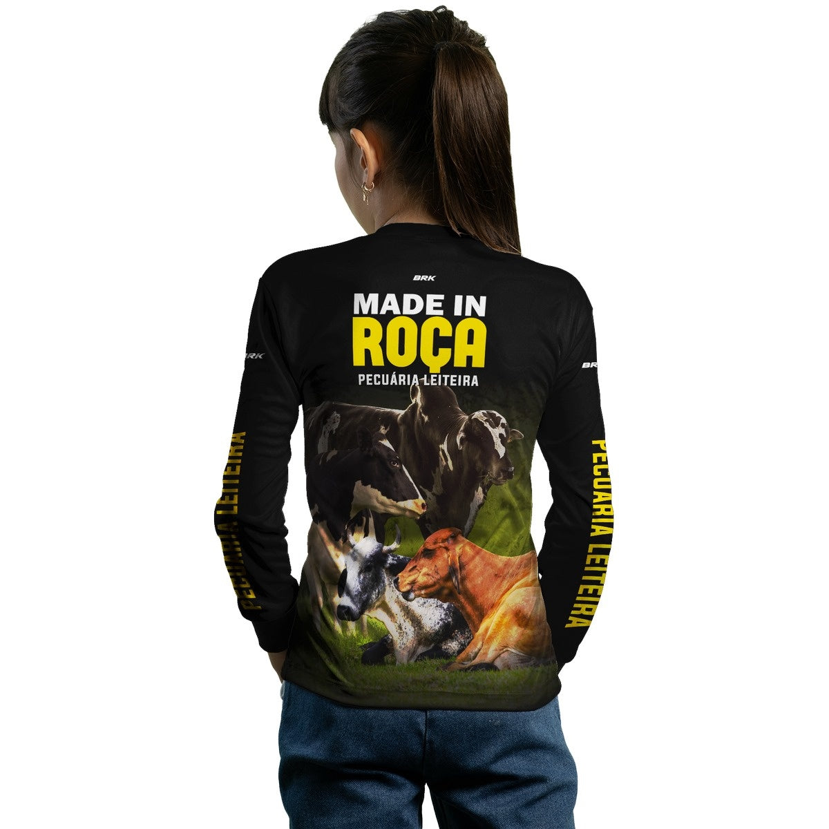 Camisa Infantil BRK Agro Gado Cruzado Pecuária Leiteira com Proteção Solar Uv50+ - Brk Agro