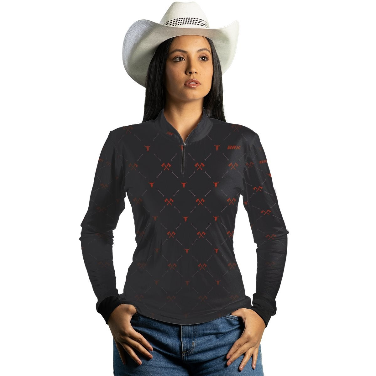 Camisa Agro Brk Country Xadrez Orange Horse com Proteção Solar UV50+ - BRK AGRO