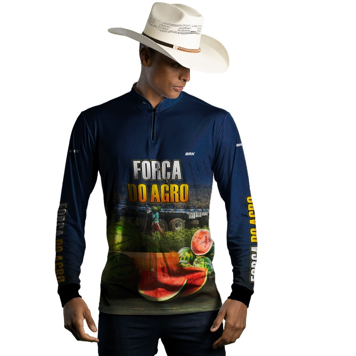 Camisa Agro Brk A Força do Agro Produtor de Melancia com UV50+ - BRK AGRO