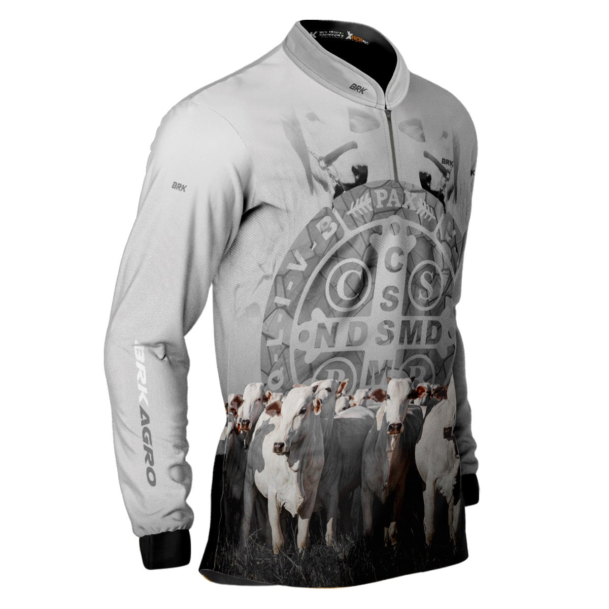 Camisa Agro Brk Pecuária Branca São Bento com UV50+ - Brk Agro