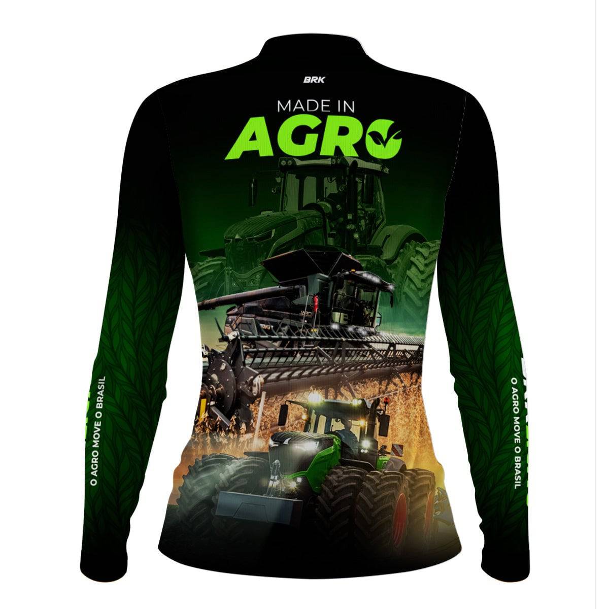 Camisa Feminina Agro Brk Made in Agro Produtor de Soja com Proteção Solar UV50+ - Brk Agro