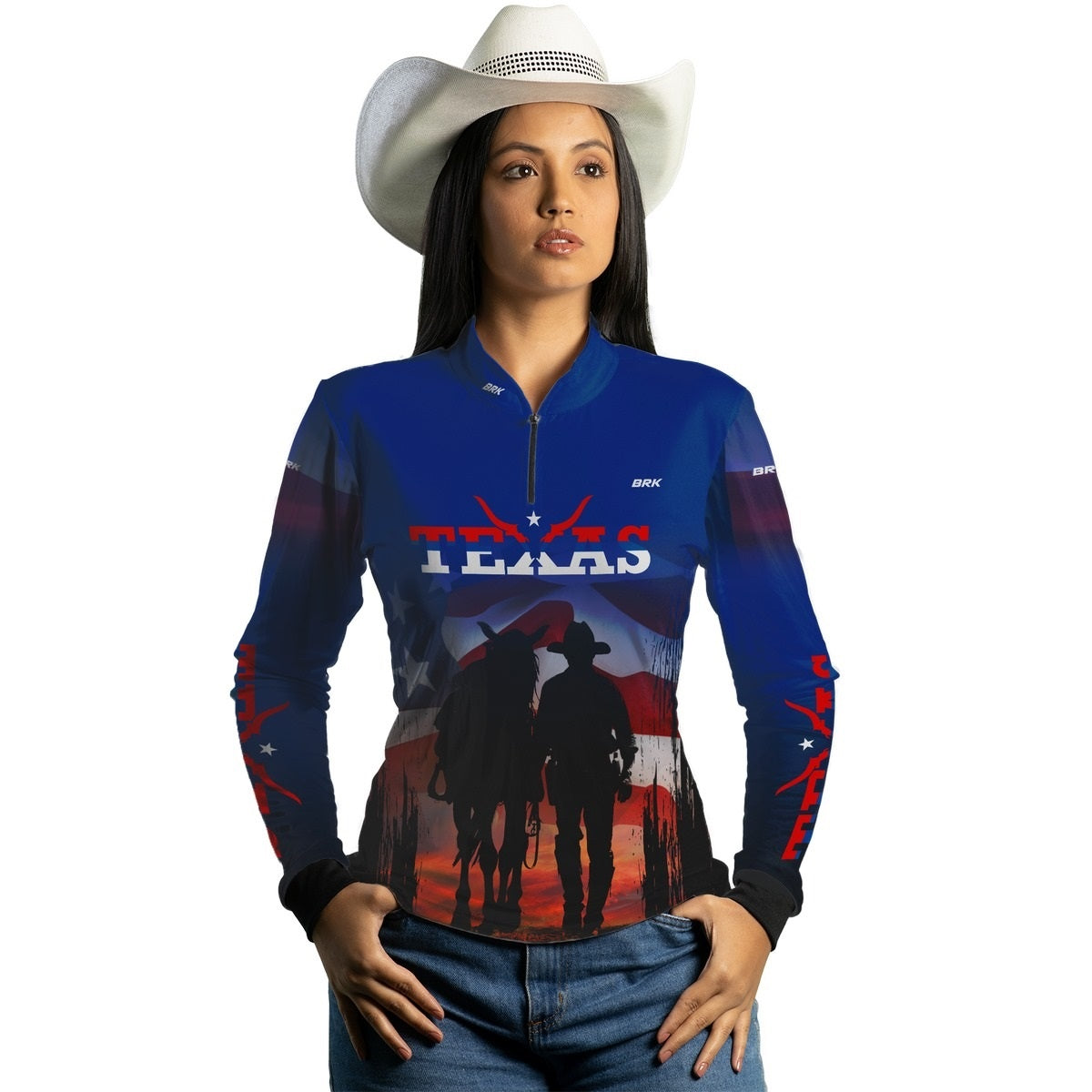 Camisa Agro Brk Azul Texano com Proteção Solar UV50+ - BRK AGRO