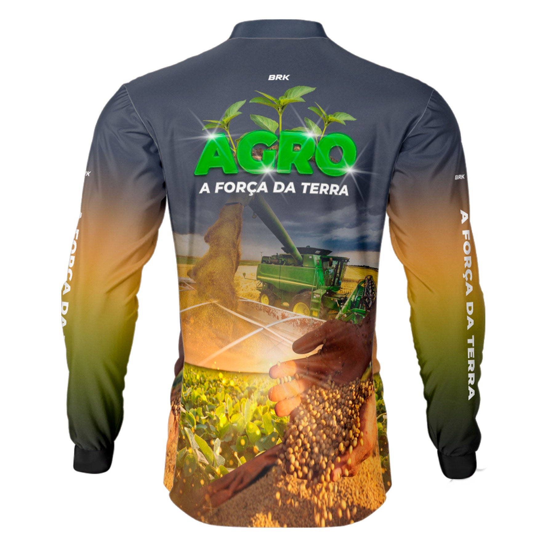 Camisa Agro Brk Plantação de Soja com UV50+ - Brk Agro