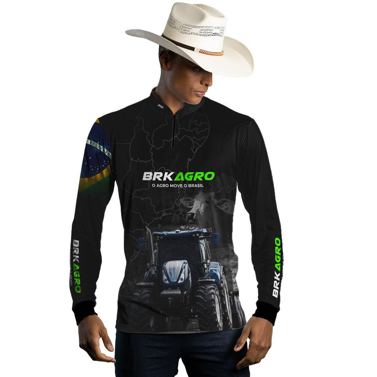 Camisa Agro Brk O Agro Move o Brasil com UV50+ - Brk Agro