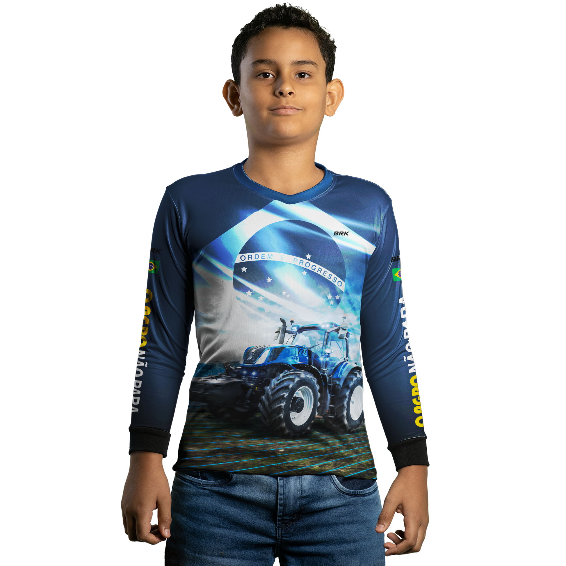 Camisa Agro Brk O Agro não Para Azul 02 com Proteção Solar UV50+ - BRK AGRO