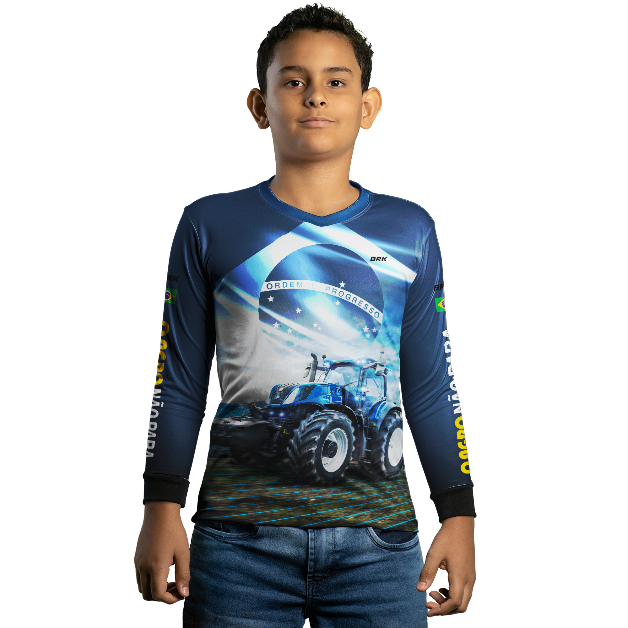 Camisa Agro Brk O Agro não Para Azul 02 com Proteção Solar UV50+ - BRK AGRO