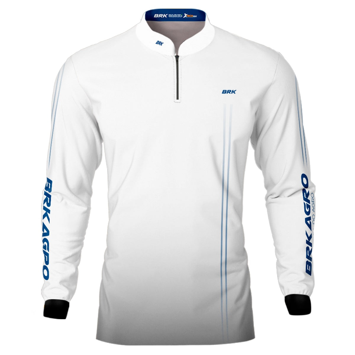 Camisa Agro Brk Básica Branca e Azul com Proteção Solar UV50+ - Brk Agro