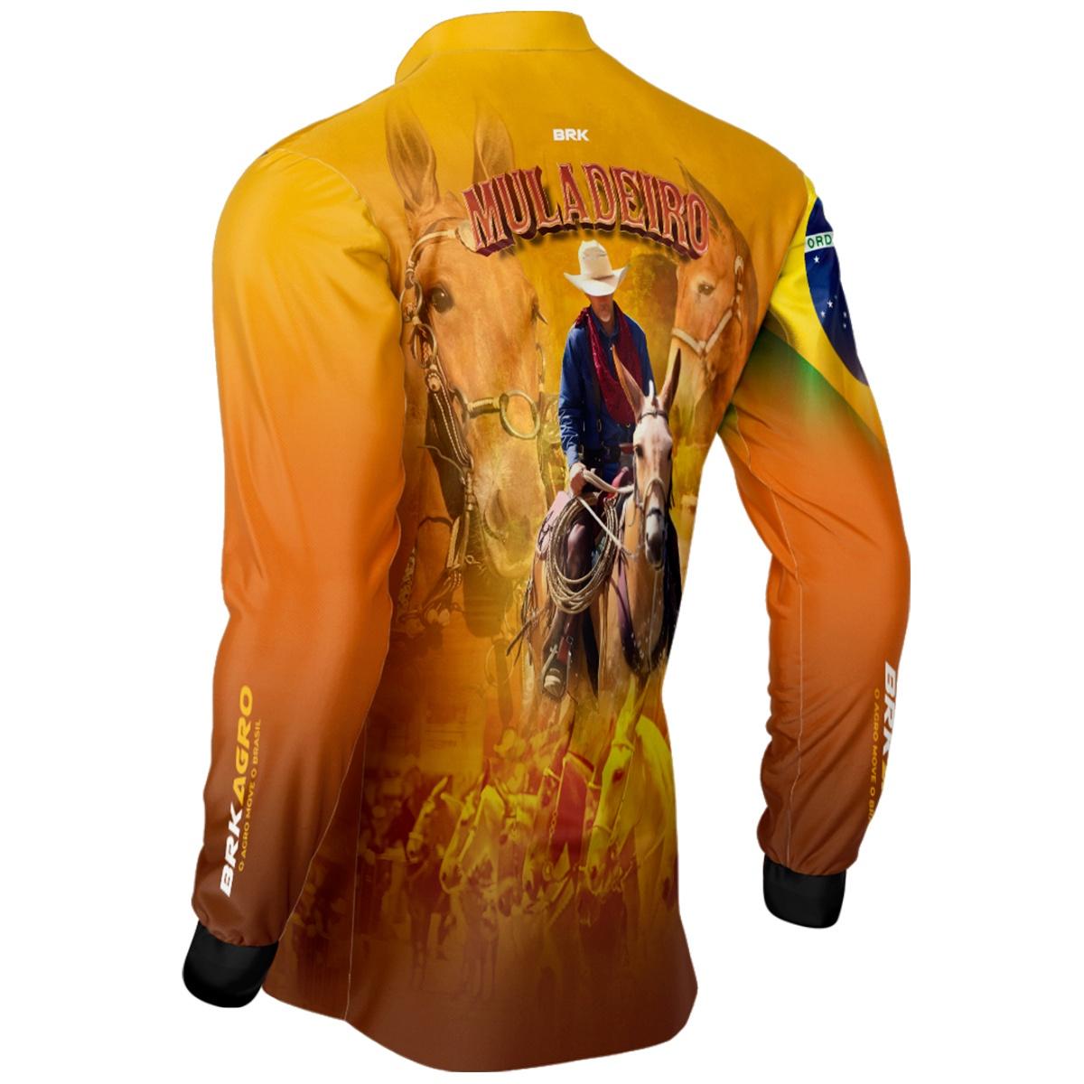 Camisa Agro Brk Muladeiro Amarela com Proteção Solar UV50+ - Brk Agro