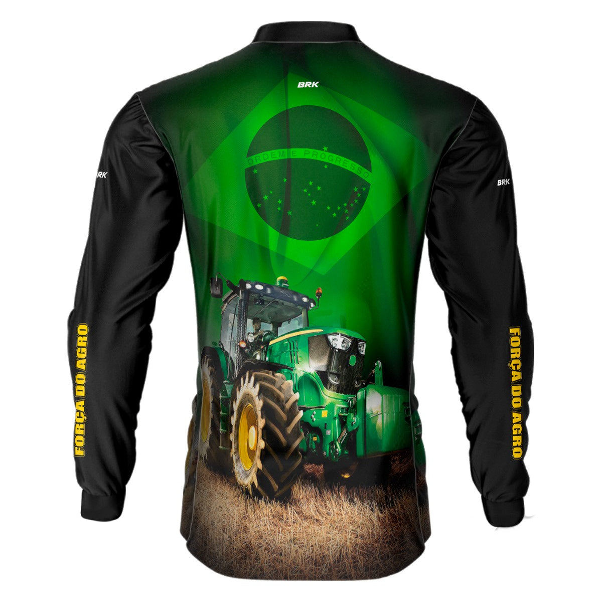 Camisa Agro Brk Trator Verde Brasil com Proteção UV50+ - Brk Agro