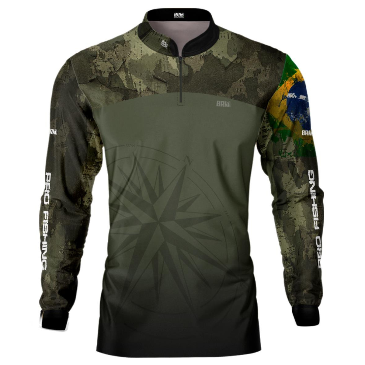 Camisa Brk Bussola Brasil Camuflada com Proteção Solar UV50 Envio Imediato - Brk Agro
