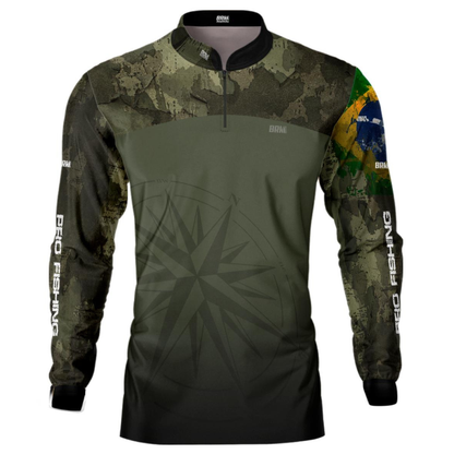 Camisa Brk Bussola Brasil Camuflada com Proteção Solar UV50 Envio Imediato - Brk Agro