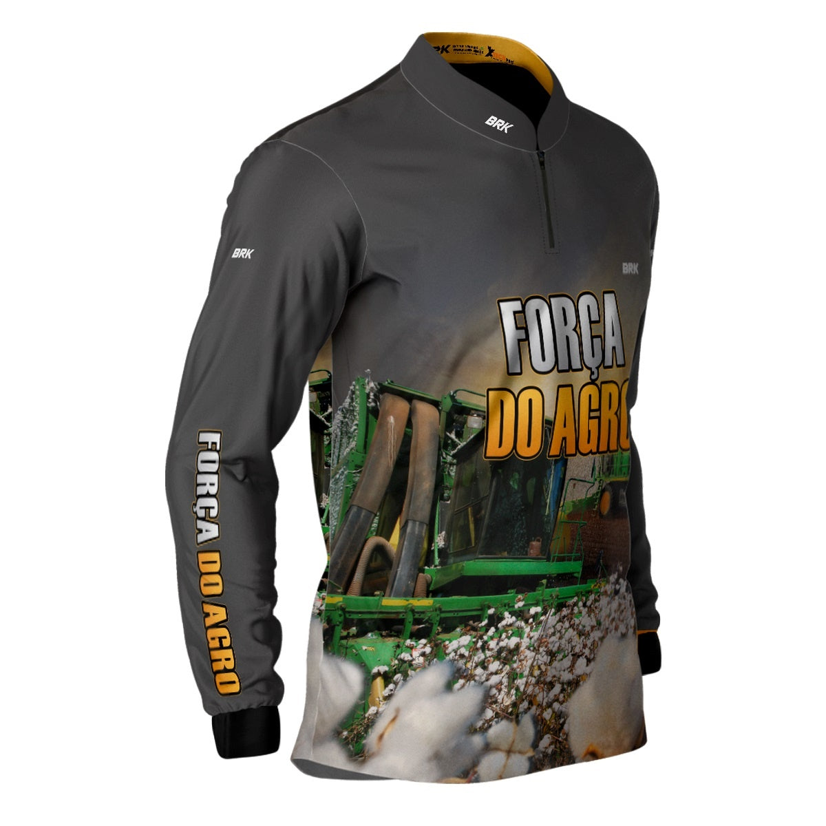 Camisa Agro Brk A Força do Agro Produtor de Algodão com Proteção Solar UV50+ - Brk Agro