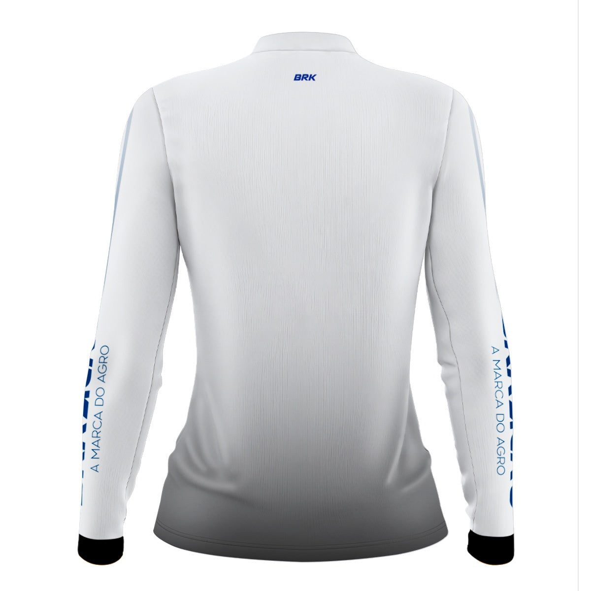 Camisa Feminina Agro Brk Básica Branca e Azul com Proteção Solar UV50+ - Brk Agro