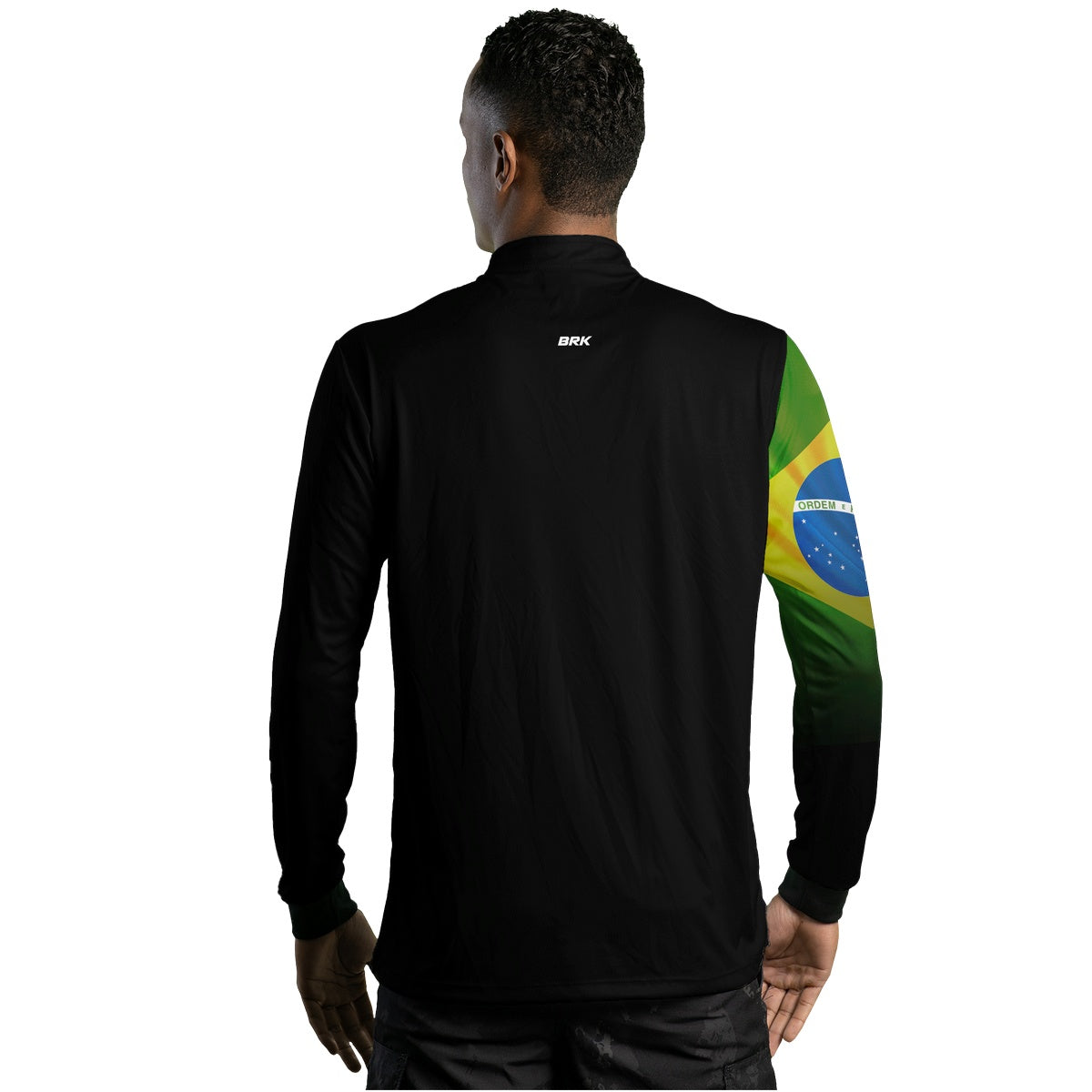 Camisa Agro Brk Preta Bandeira do Brasil com UV50+ - BRK AGRO