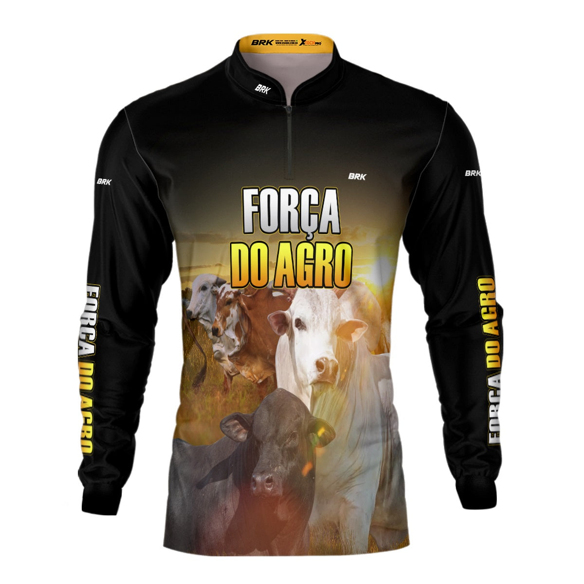 Camisa Agro Brk A Força do Agro Produtor de Bois com UV50+ - BRK AGRO