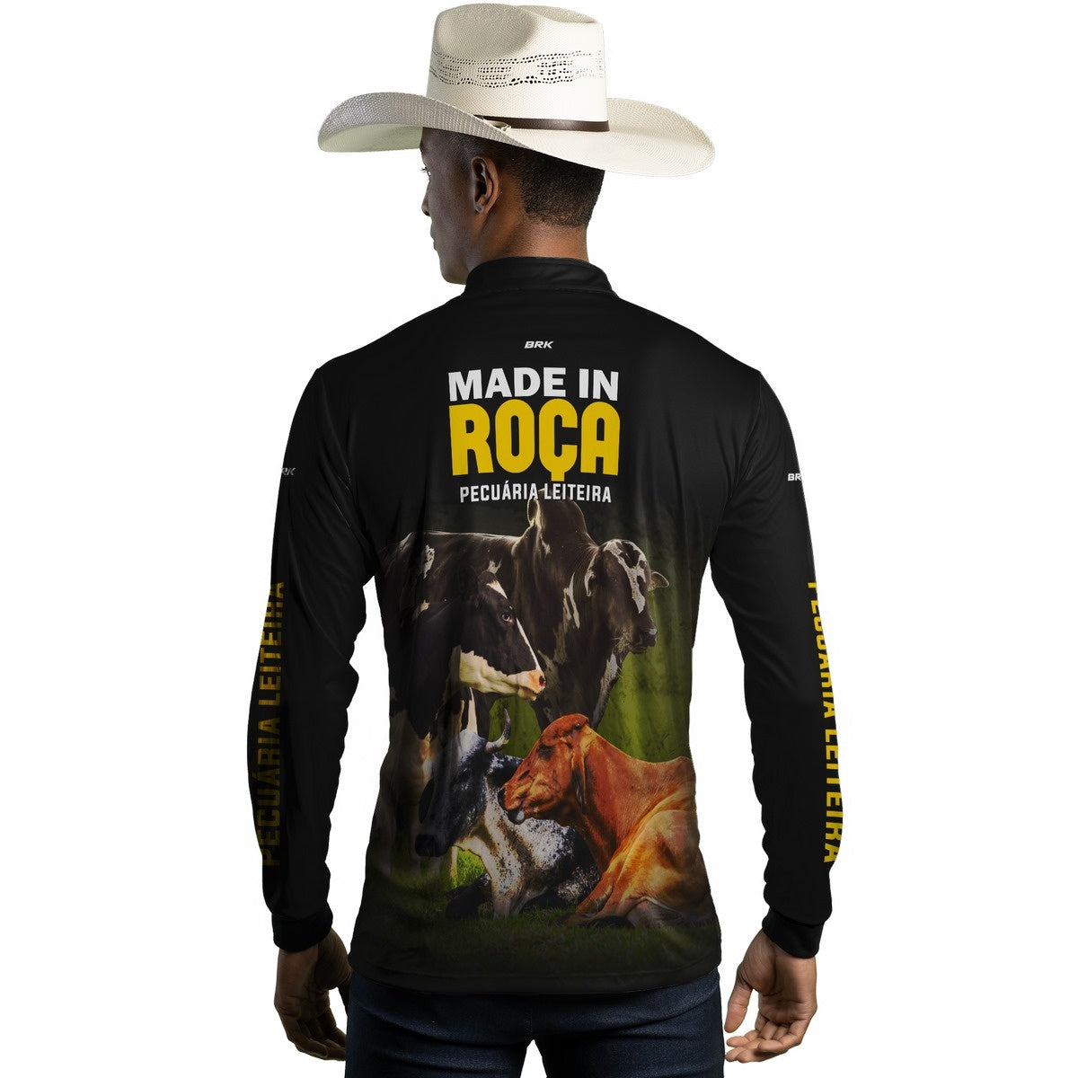 Camisa BRK Agro Gado Cruzado Pecuária Leiteira com Proteção Solar Uv50+ - Brk Agro