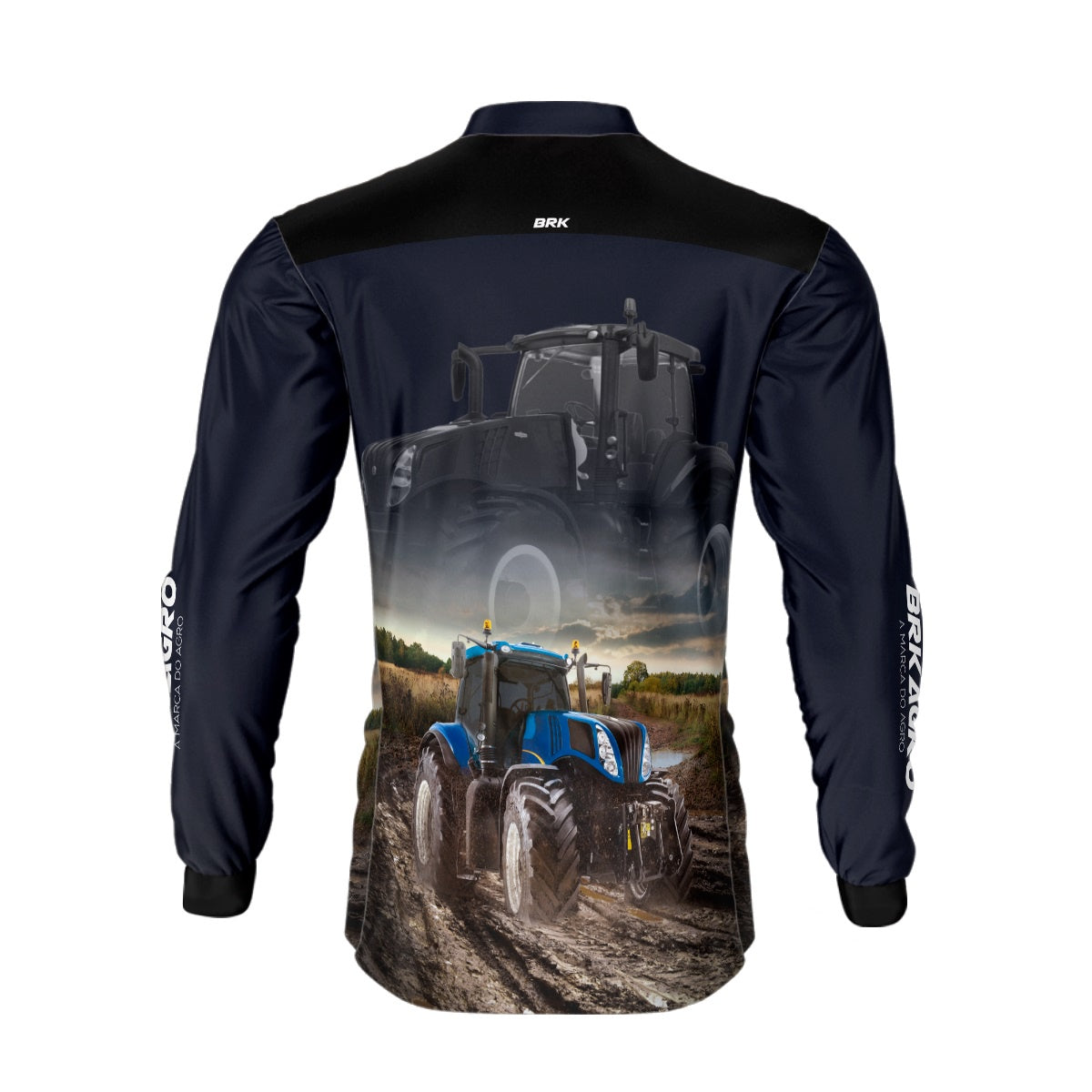 Camisa Agro Brk Azul Marinho Trator T8 com Proteção Solar UV50+ - Brk Agro