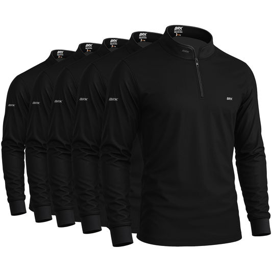 Kit 5 Camisas Básica Preta com Proteção Solar UV50+ - Brk Agro