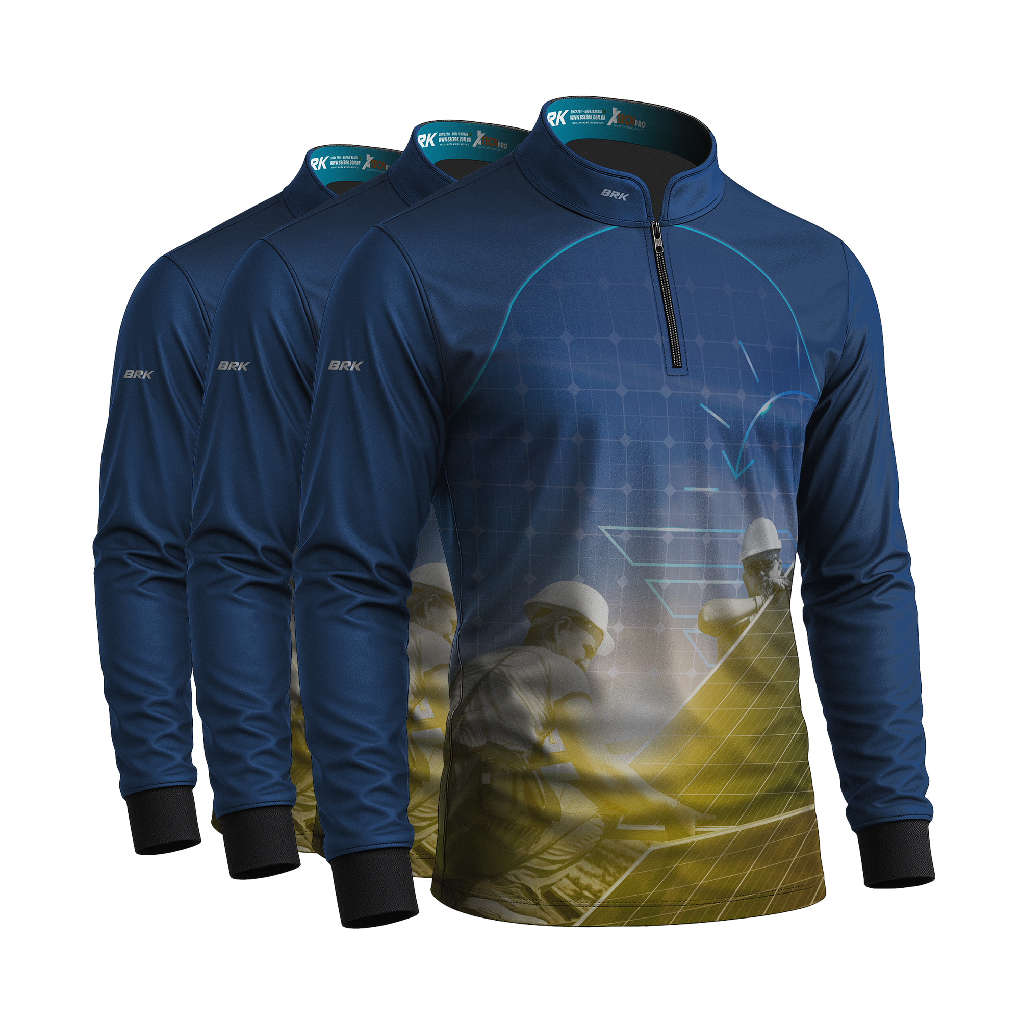 Kit 3 Camisas Uniforme UV50 Energia Solar Manga Longa - Brk Agro