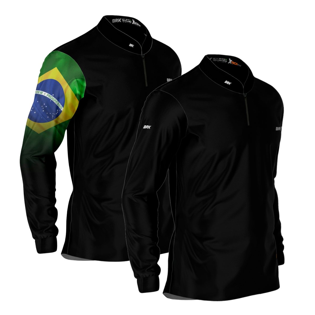 Kit 2 Camisas Básicas Brk Brasil e Preta com Proteção UV50+ - Brk Agro