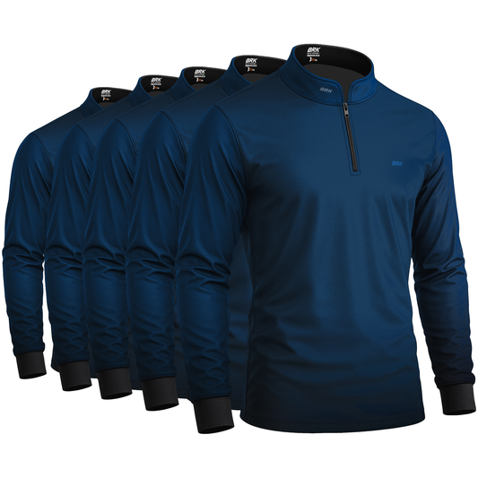 Kit 5 Camisas Térmicas Uniforme Manga Longa Basic Azul Naval - Brk Agro