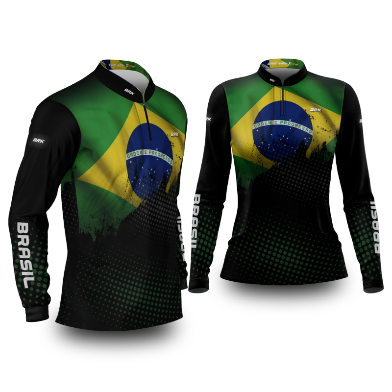 Kit Casal Camisas UV50+ Brk Brasil - Brk Agro