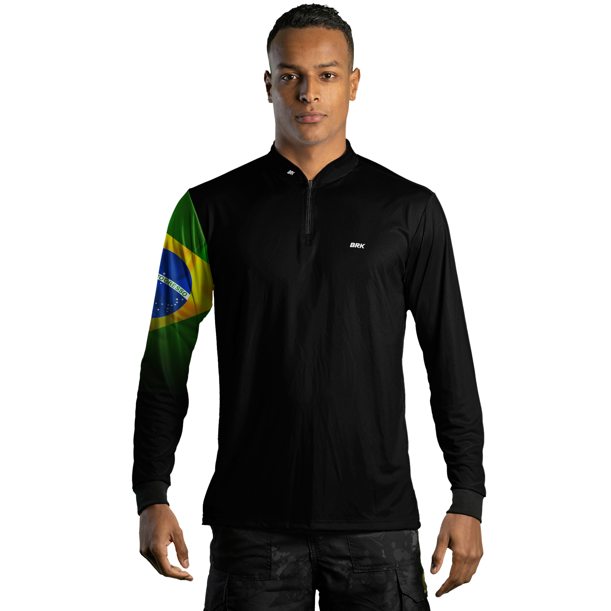 Kit Casal Camisas UV50+ Brk Bandeira do Brasil - Brk Agro