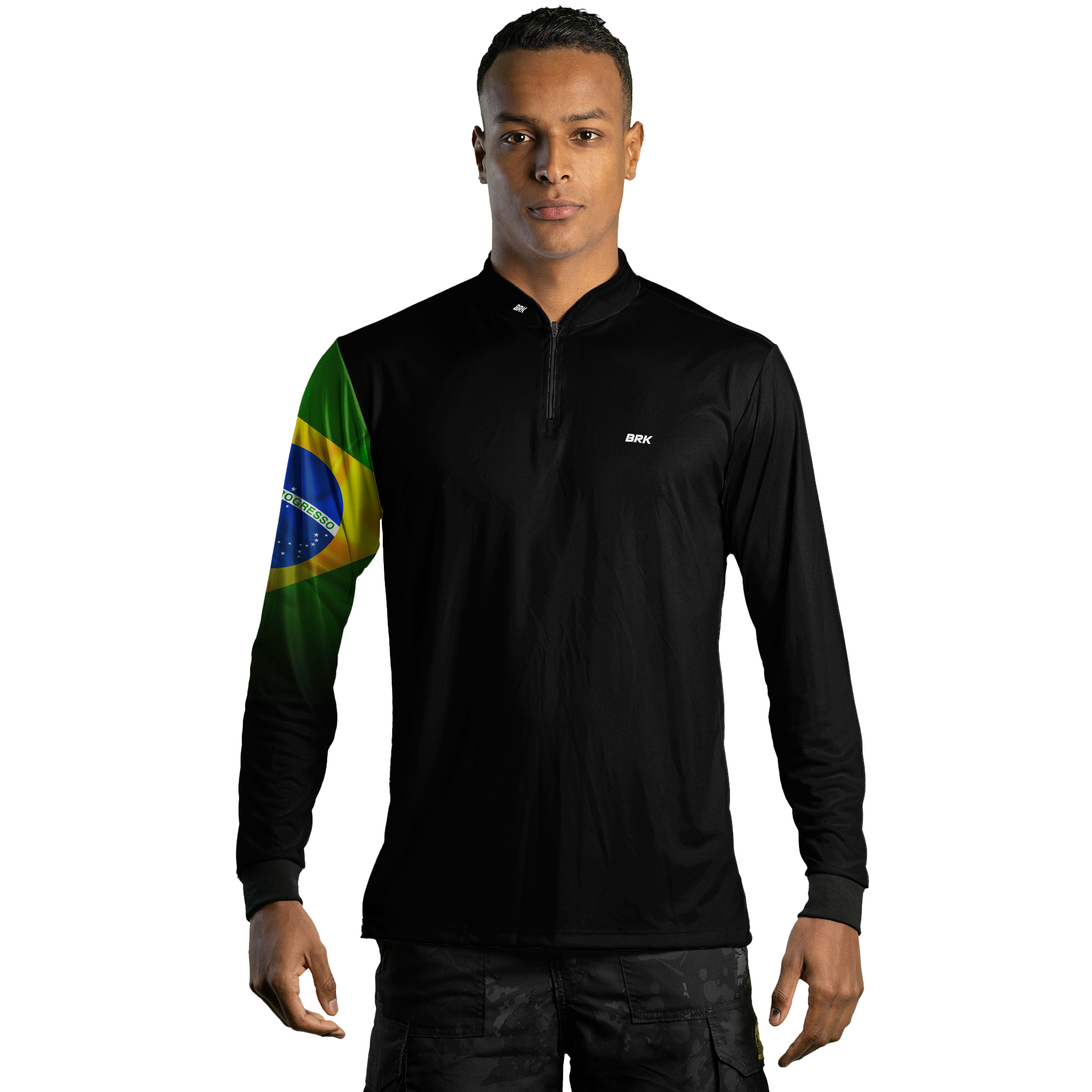 Kit Casal Camisas UV50+ Brk Bandeira do Brasil - Brk Agro