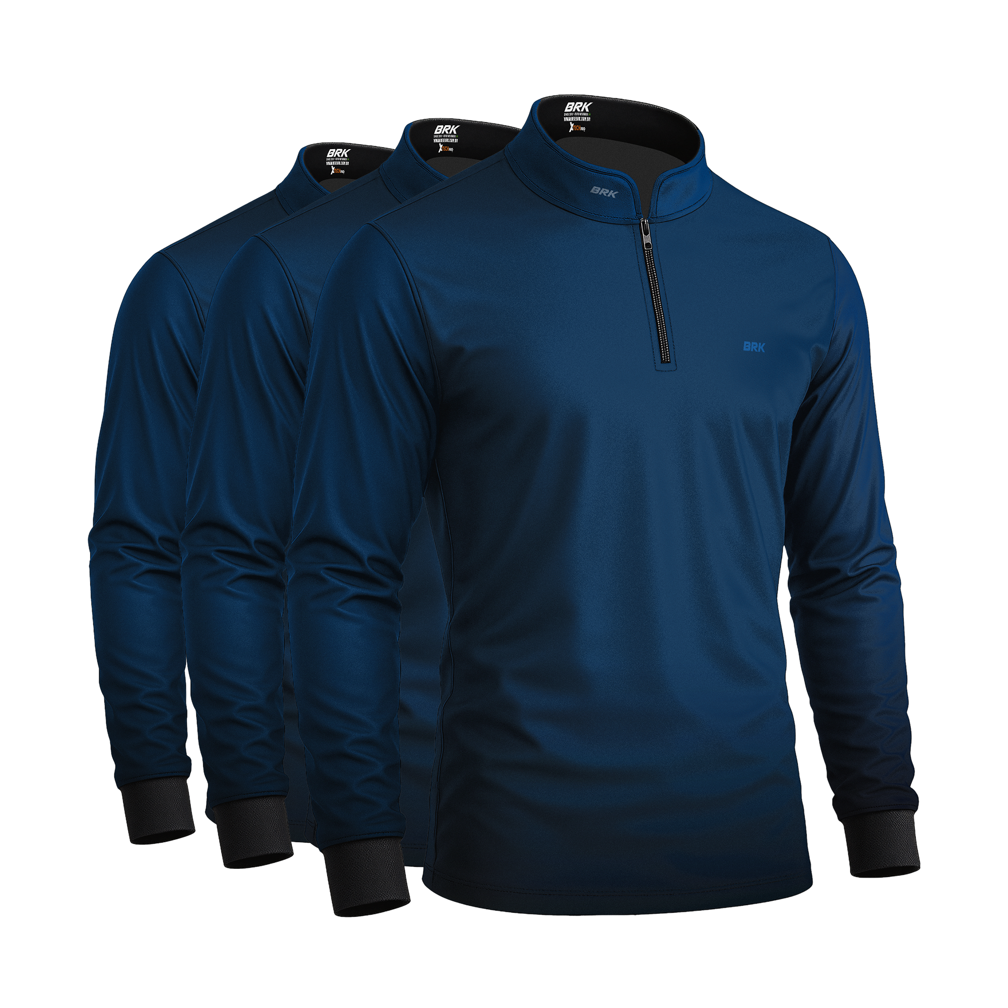Kit Uniforme 3 Camisas Térmicas Azul com Proteção Solar - Brk Agro