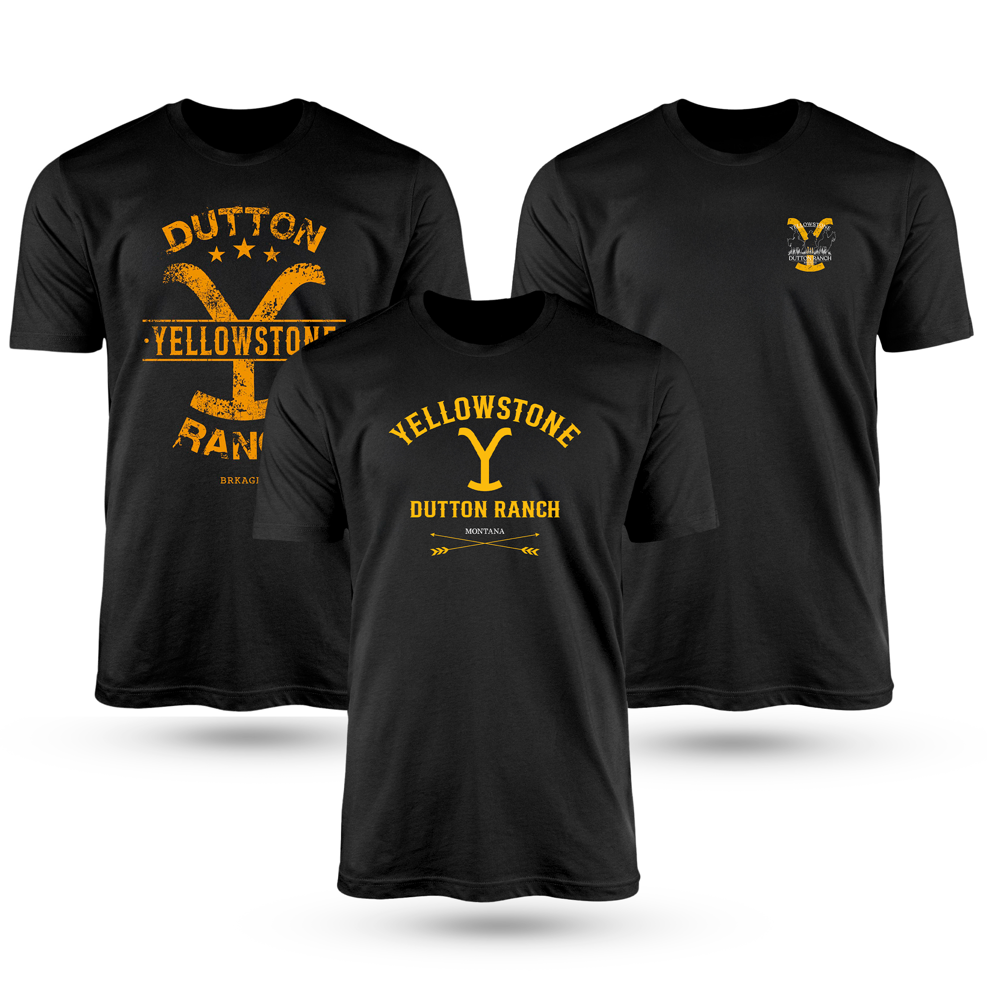 Kit Com 3 Camisetas De Algodão Coleção Yellowstone - Brk Agro