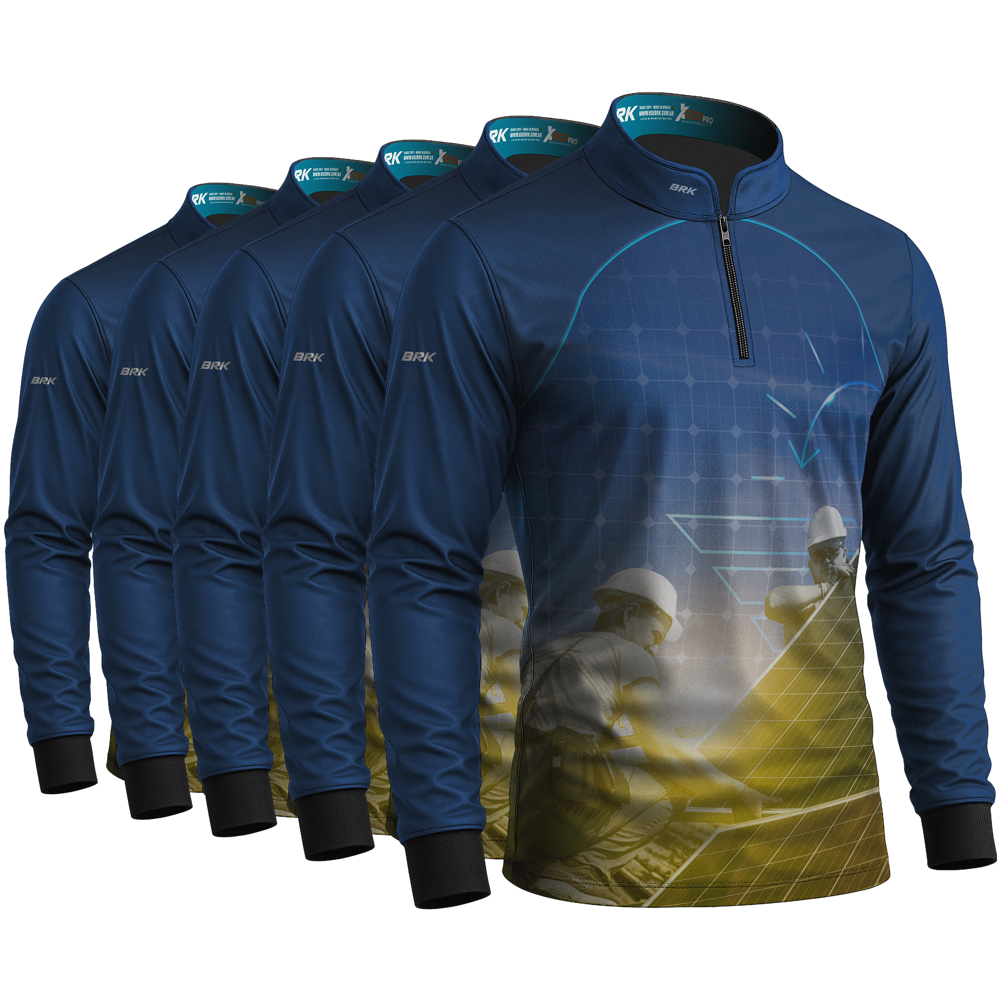 Kit 5 Camisas Uniforme UV50 Energia Solar Manga Longa - Brk Agro