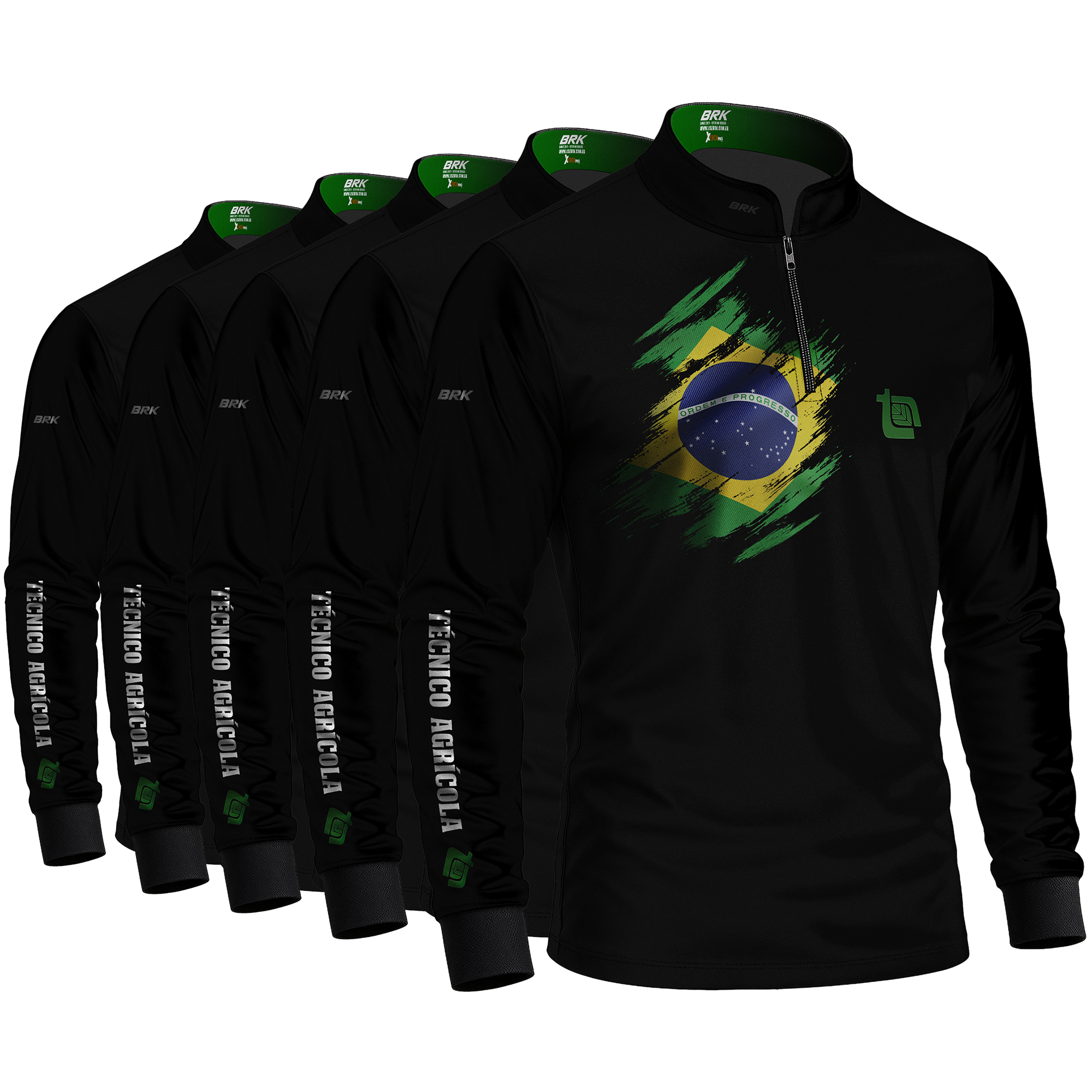 Kit 5 Camisas Tecnico Agrícola com Proteção Solar UV50+ - Brk Agro