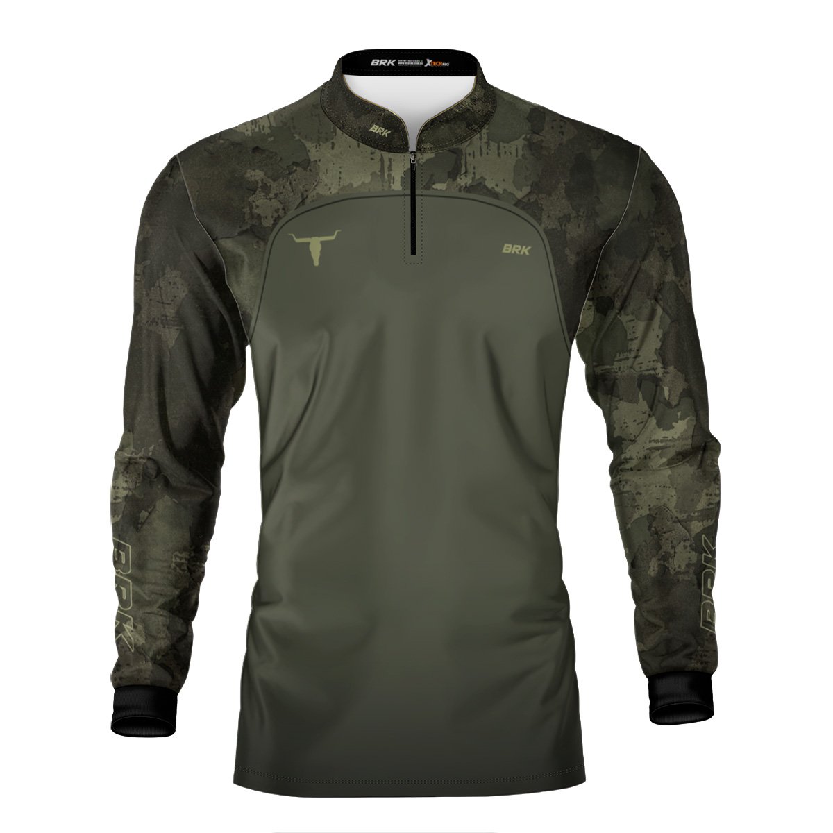 Kit 2 Camisas Básicas Brk Brasil Long Horn Verde com UV50+ - Brk Agro