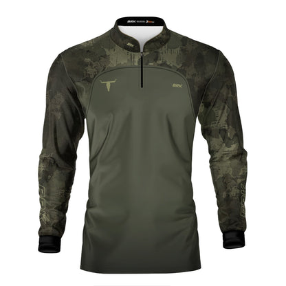 Kit 2 Camisas Básicas Brk Brasil Long Horn Verde com UV50+ - Brk Agro