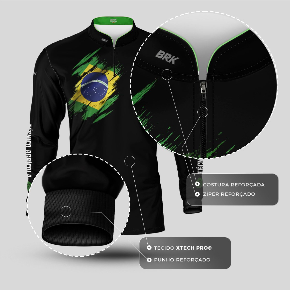 Kit 3 Camisas Tecnico Agrícola com Proteção Solar UV50+ - Brk Agro