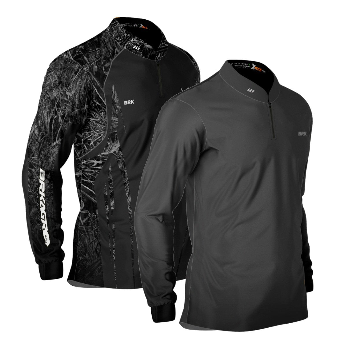 Kit 2 Camisas Básicas Brk Cinza e Real Tree com Proteção UV50+ - Brk Agro