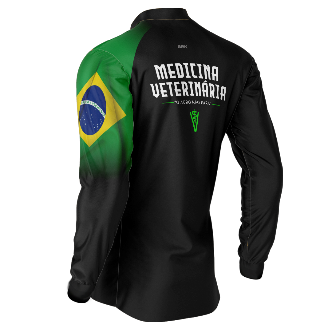 Kit 3 Camisas UV50 Uniforme Medicina Veterinária Manga Longa - Brk Agro