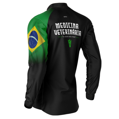 Kit 3 Camisas UV50 Uniforme Medicina Veterinária Manga Longa - Brk Agro