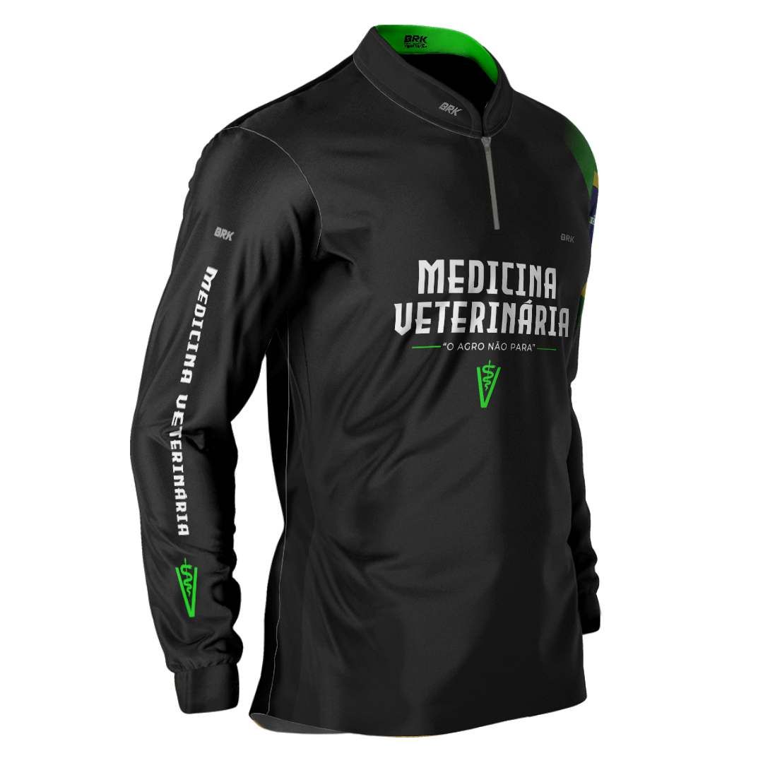 Kit 3 Camisas UV50 Uniforme Medicina Veterinária Manga Longa - Brk Agro